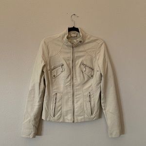 Jou Jou - White Faux Leather Moro Jacket